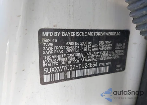 2017 BMW X4 M40I z USA, uszkodzony, nr VIN 5UXXW7C57H0U24864